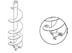 Vŕtacia špirála na kamenistú pôdu ø 150mm, L 1000mm TR65-90-150